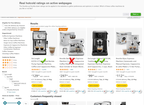 More realistic market research such as web-overlay surveys More realistic market research such as web-overlay surveys